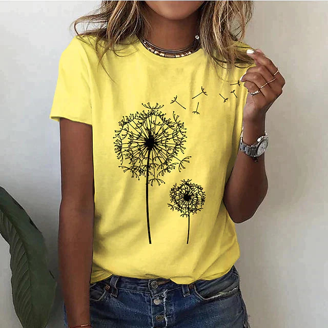 Damen-T-Shirt, runder Halsausschnitt, elegantes hochwertiges Material-3