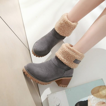 Gefütterte Damen-Winterstiefel, aus Wildleder mit elegantem Design und Komfort-5