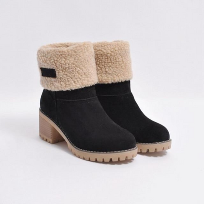 Gefütterte Damen-Winterstiefel, aus Wildleder mit elegantem Design und Komfort-1
