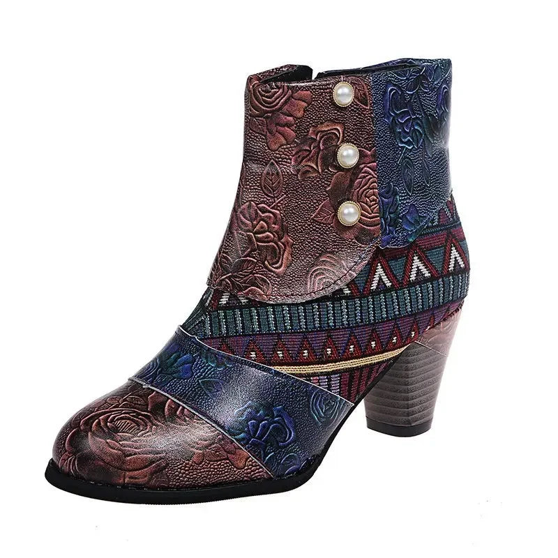 Damen-Stiefel, wasserabweisendes Retro Design, mit Reißverschluss-5