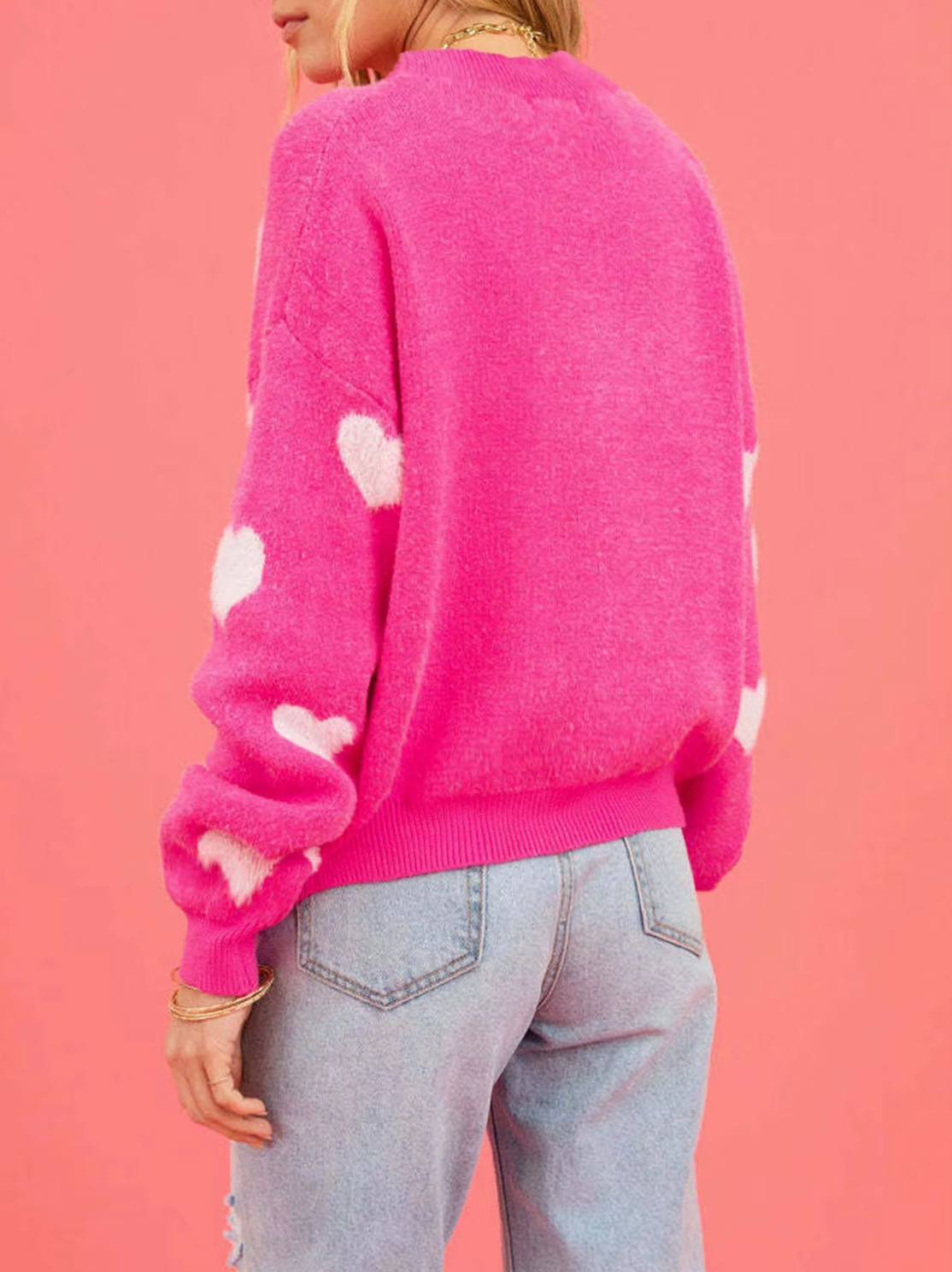 Damen-Strickpullover, mit Herz-Design, weiche Mischung 3