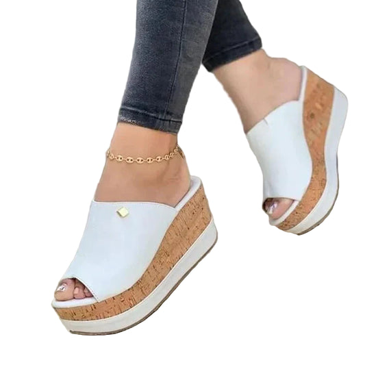 Damen-Keilabsatzsandalen Trendy Synthetisches Leder-1