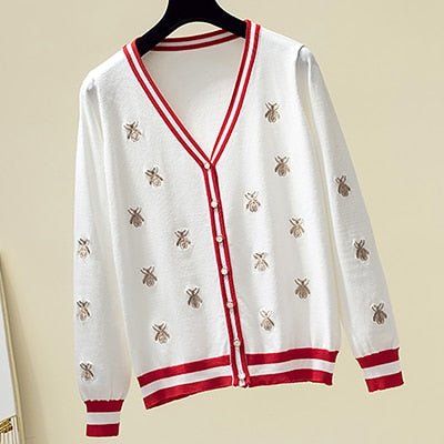 Damen-Cardigan mit Bienenmotiv aus hochwertigem Material – elegante Passform für Alltag und Fest 8