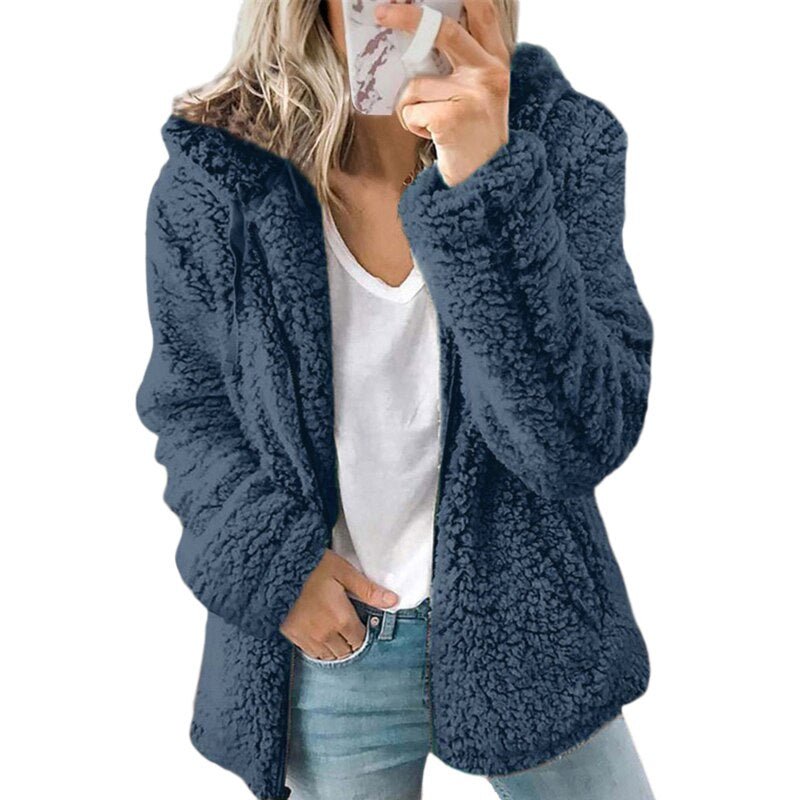Damen-Wollmantel, elegantes Polyester-3