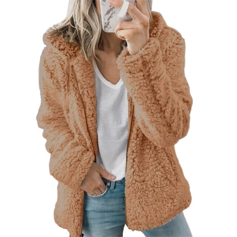 Damen-Wollmantel, elegantes Polyester-4