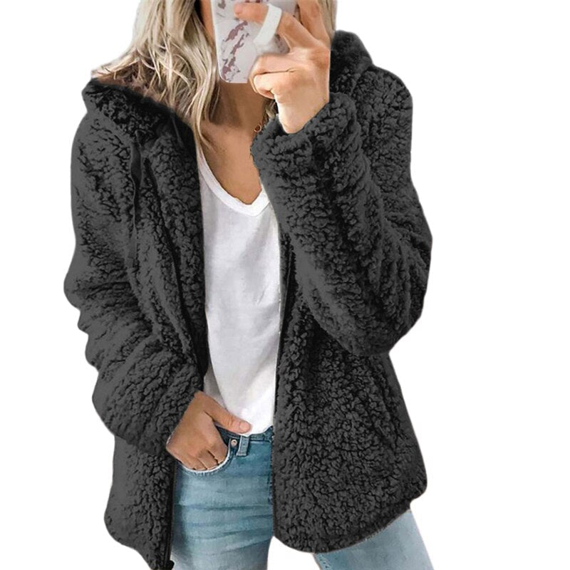 Damen-Wollmantel, elegantes Polyester-2