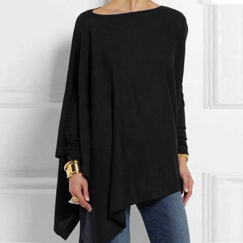 Damen-Pullover, asymmetrisches Design, weiches Polyester-1