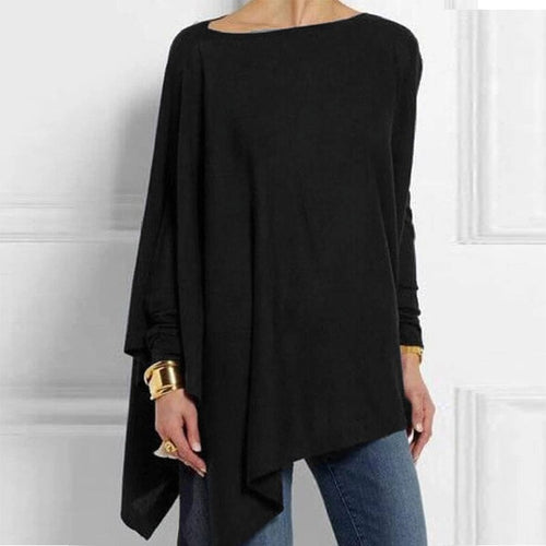Damen-Pullover, asymmetrisches Design, weiches Polyester-1