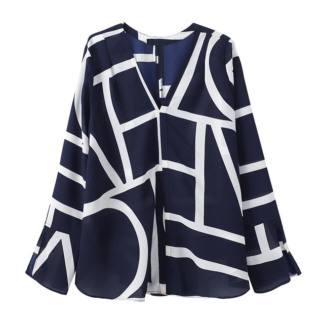Damen-Chiffonbluse V-Ausschnitt Lange Ärmel Knitterfrei Polyester-6