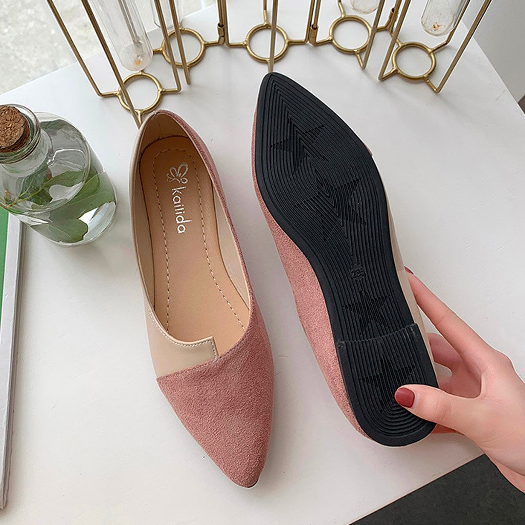 Damen-Mule-Loafer, Farbblock, spitz zulaufende Zehe, PU, Flock 2