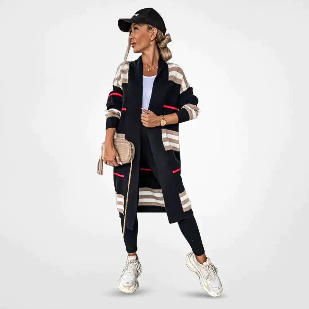 Damen-Strickjacke, offene Vorderseite, gestrickt, weiches Material-3