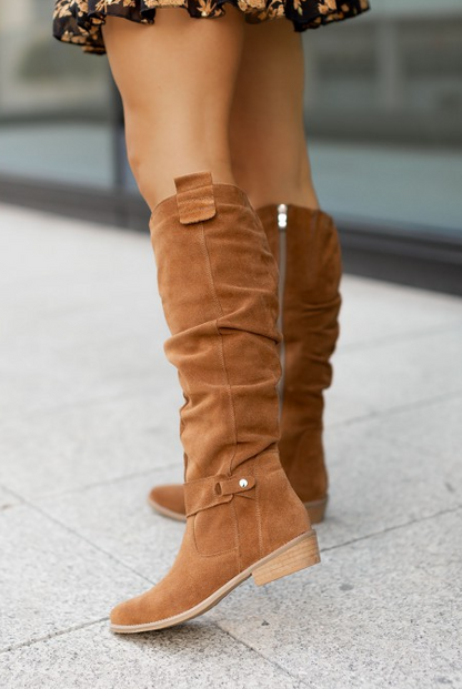 Damen-Stiefel, mittelhoch Absatz, Gummi, elegantes Design 3