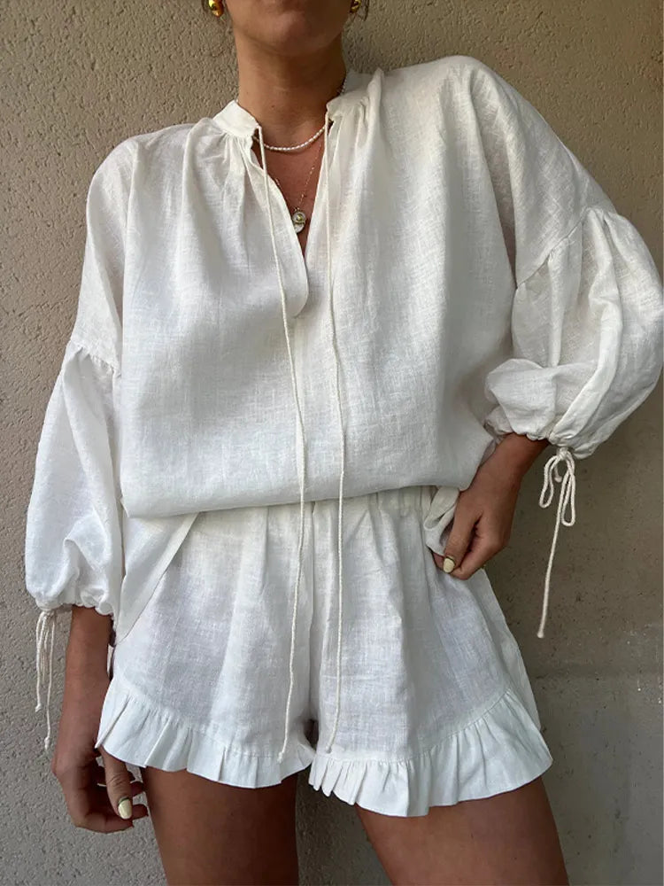 Variant image for Damen-Set, zweiteilig, Baumwolle, Top und Hose-1