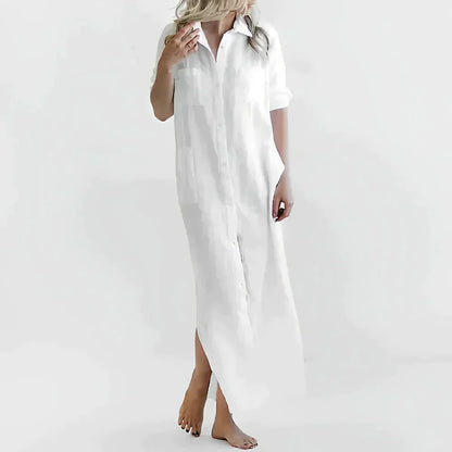 Damenkleid, Seitenschlitz, Polo, Stil, nachhaltiges Material 4