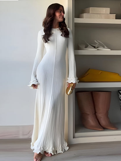Damen-Kleid, gestrickt, elegante Baumwolle-2