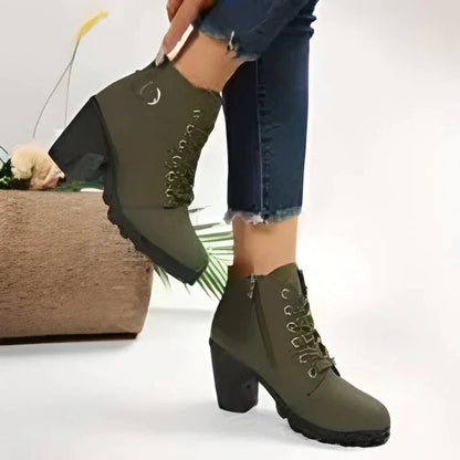 Damenstiefel im Chelsea-Stil mit hohem Absatz aus Leder und Synthetikmaterialien-2